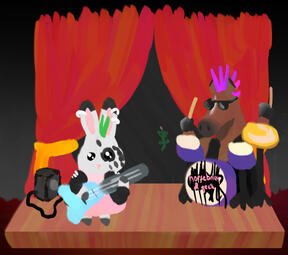 punk bunny and rock horse concert