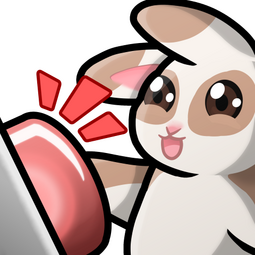 bunny pushing a button