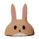 3d bunny blob rotating
